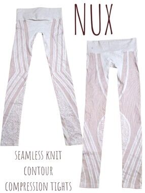 Nux Activewear seamless knit contour compression tights blush nude women's S